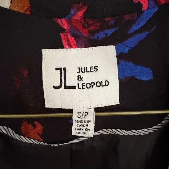 Jules & Leopold Black, Blue, White Red Floral Blazer size Small - Picture 6 of 11